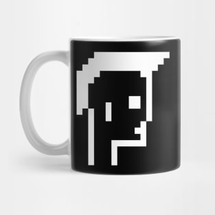 Pixel Art / Short Mohawk - White on Black / ToolCtypto NFT Mug